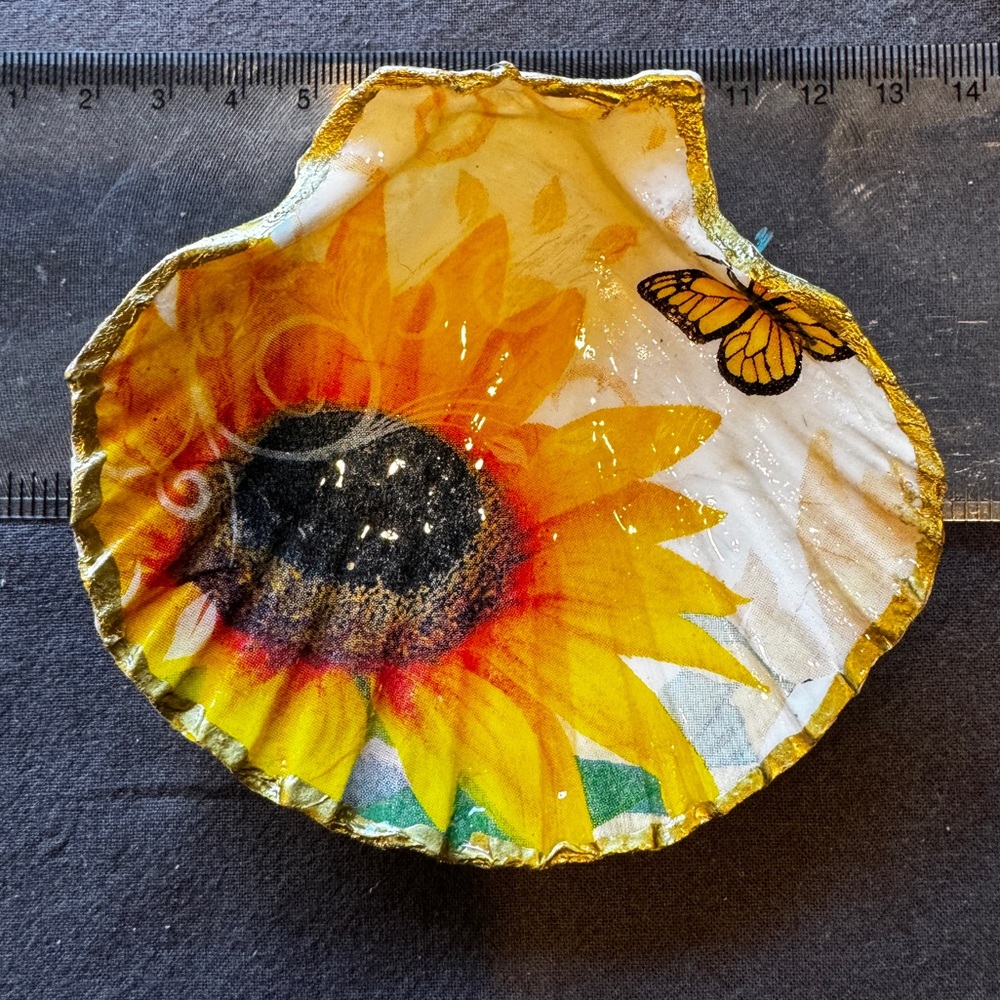 Sunflower and Butterfly Decorative Shell